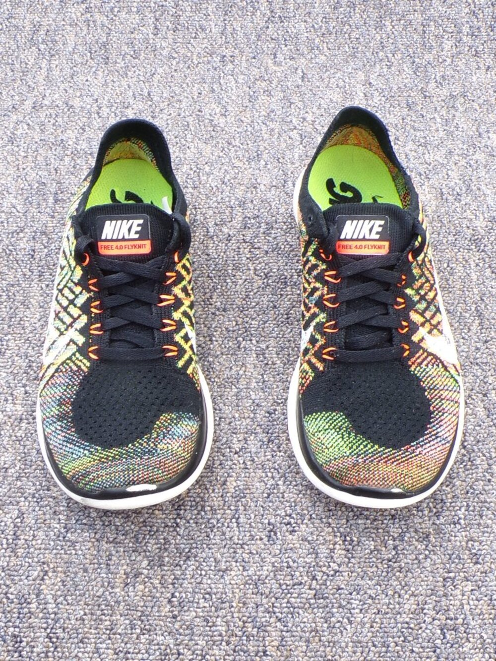 Nike Free 4.0 Flyknit Black Multi-Color Women’s 7.5 (Barefoot) Good Condition